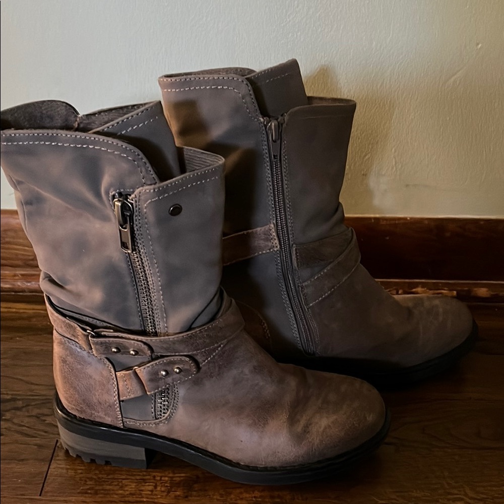 Carlos by Carlos Santana Brown Combat Moto Boots - Picture 3 of 4